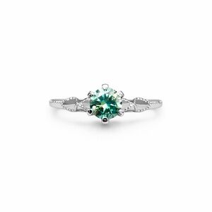 1.0 CT Alexandrite-Color Moissanite Ring